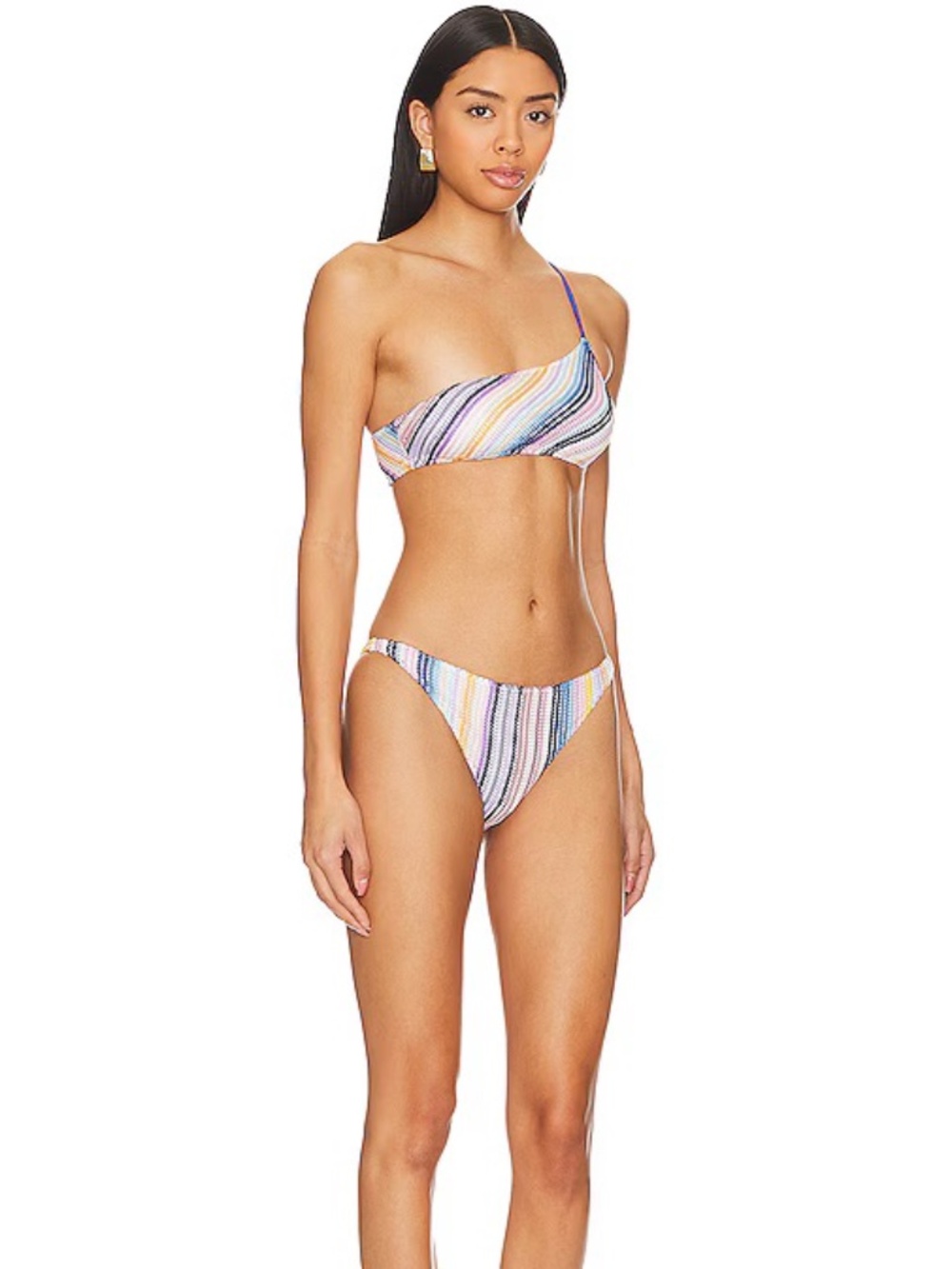MISSONI - STRIPED ONE-SHOULDER BIKINI